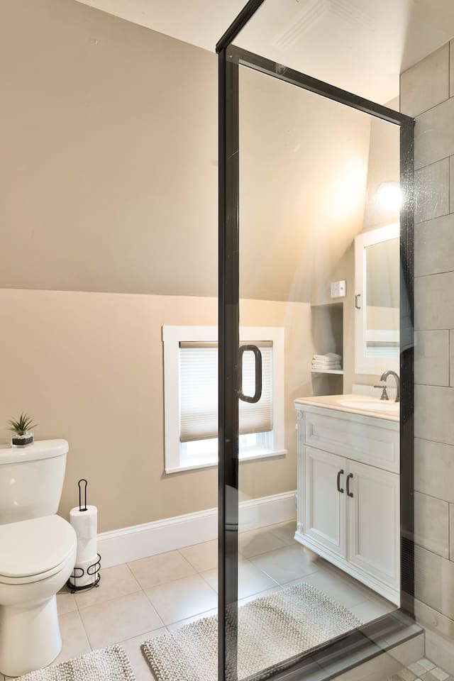 Everything you need to refresh! Our 2nd-floor full bathroom features a shower, sink, and toilet, kept cozy with a built-in cadet heater. We provide complimentary shampoo, conditioner, body soap, plush soft towels, and a hairdryer for your convenience.