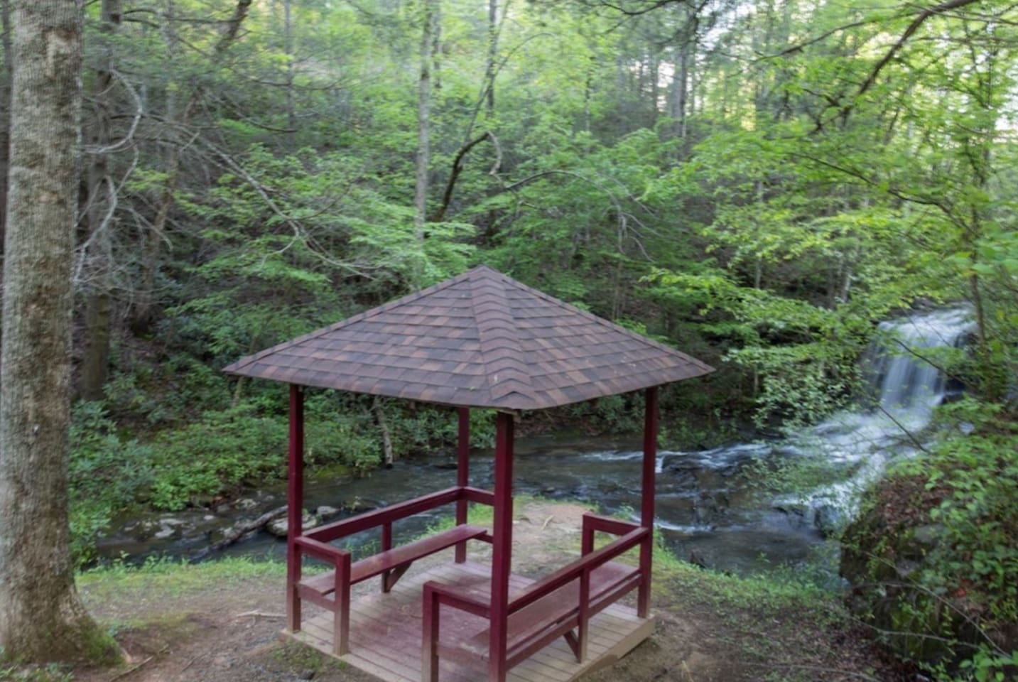 Nature walk located across the street from the private beach. There is a private waterfall and sliding rock