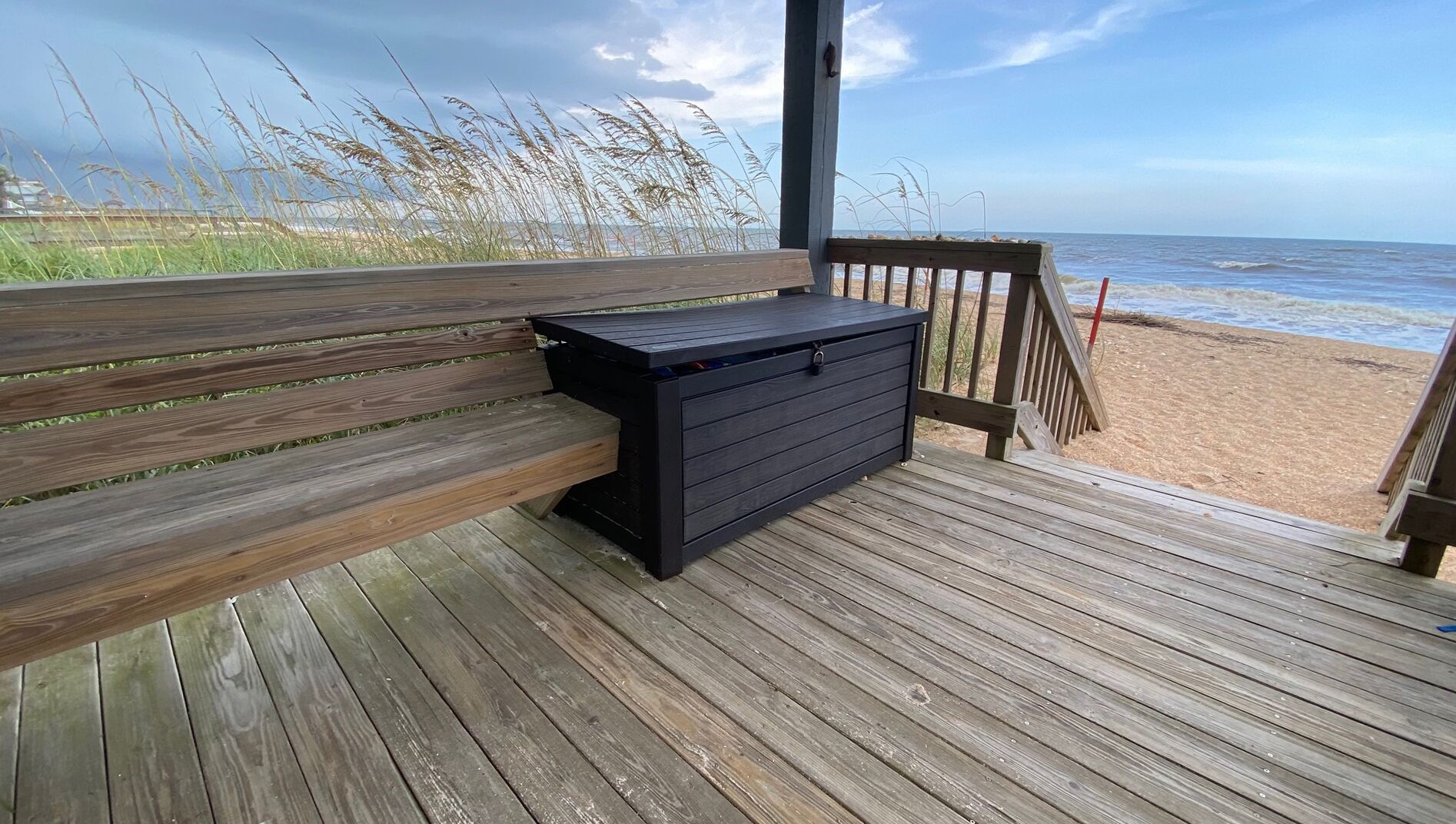 Storage box on gazebo
