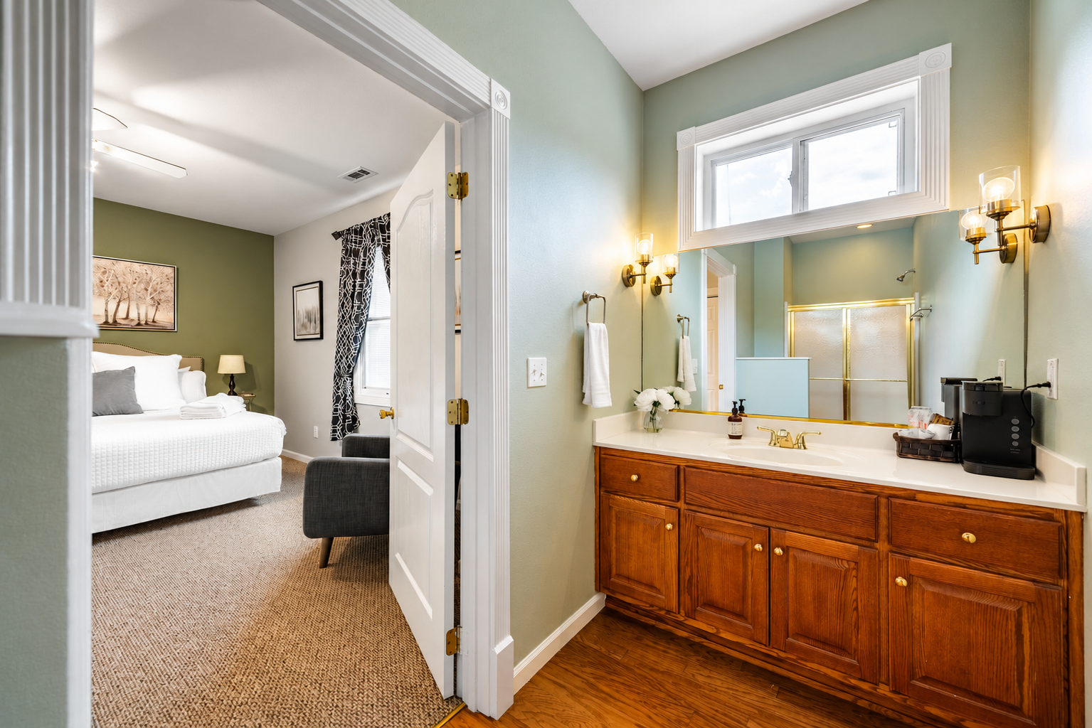 Enjoy the privacy and comfort of your own bathroom, ensuring a relaxing stay.