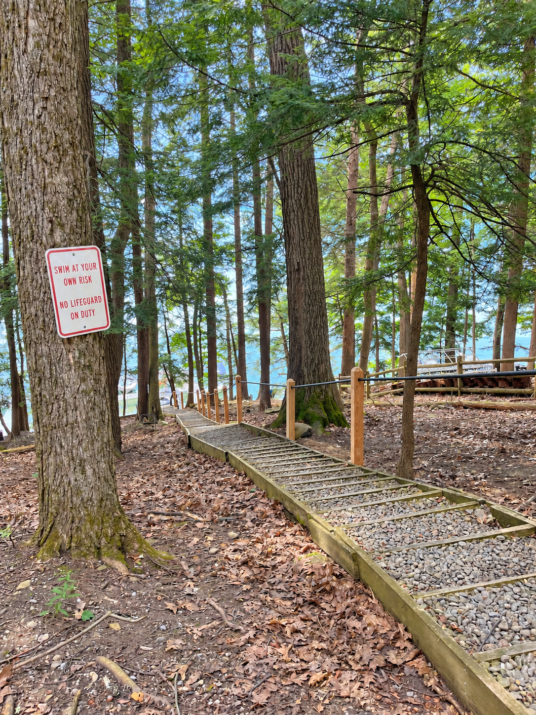 A few minutes’ walk from the cottage brings you to these stairs leading down to the shared waterfront.