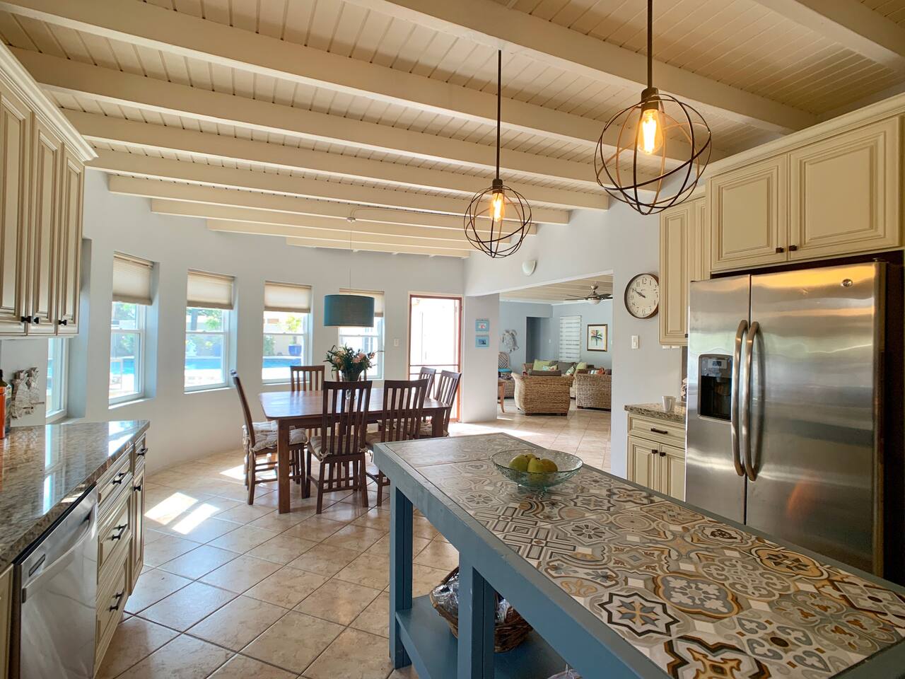 Full Sized Kitchen with full sized refrigerator and wine refrigerator.
