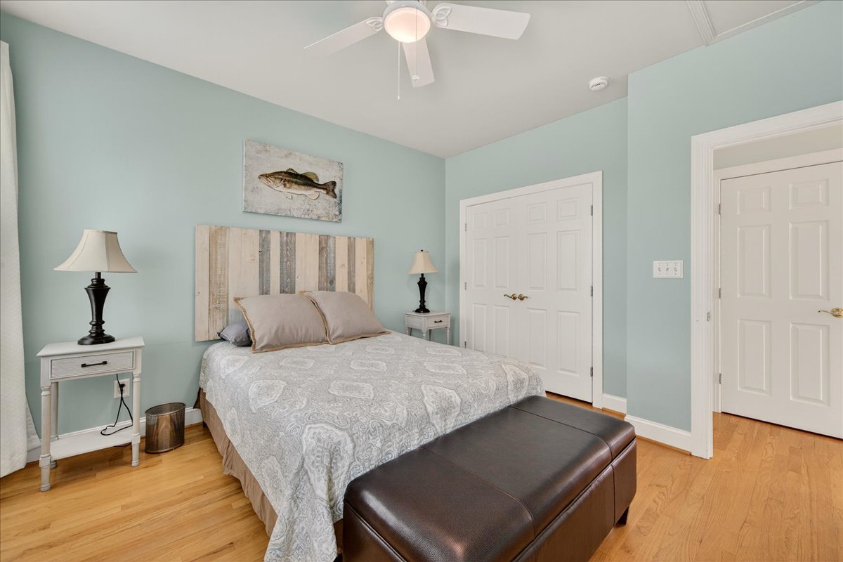 Fun, lake-inspired bedroom for a restful night.