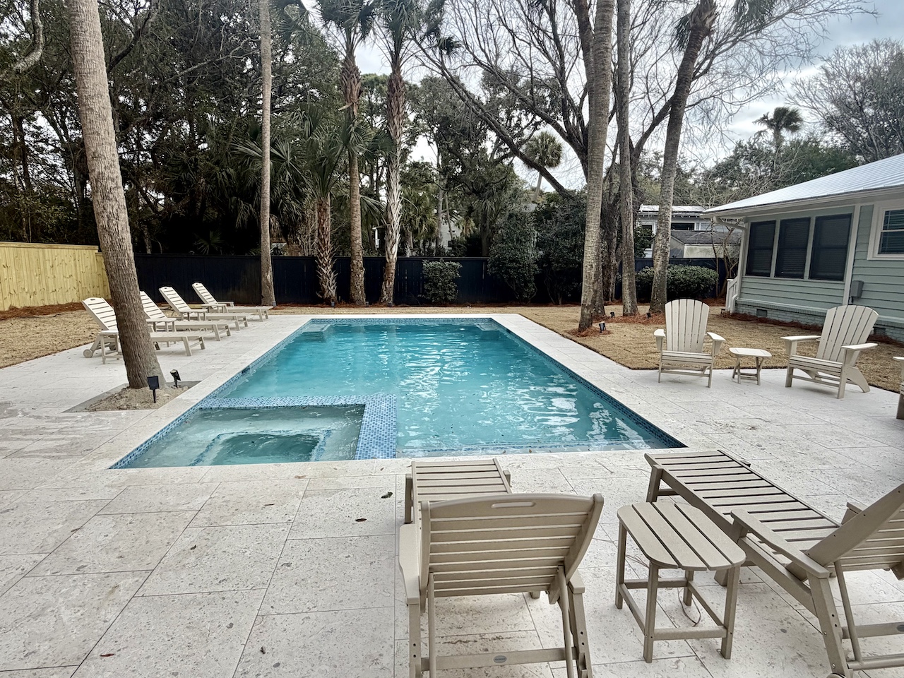Private Heated Pool is 15 ft wide by 30 ft long. Pool is 3 ft-6 ft deep. Hot tub is 6 ft x 6 ft. | IOP Escapes The Beach Blessing | 3705 Hartnett Blvd, Isle of Palms, SC