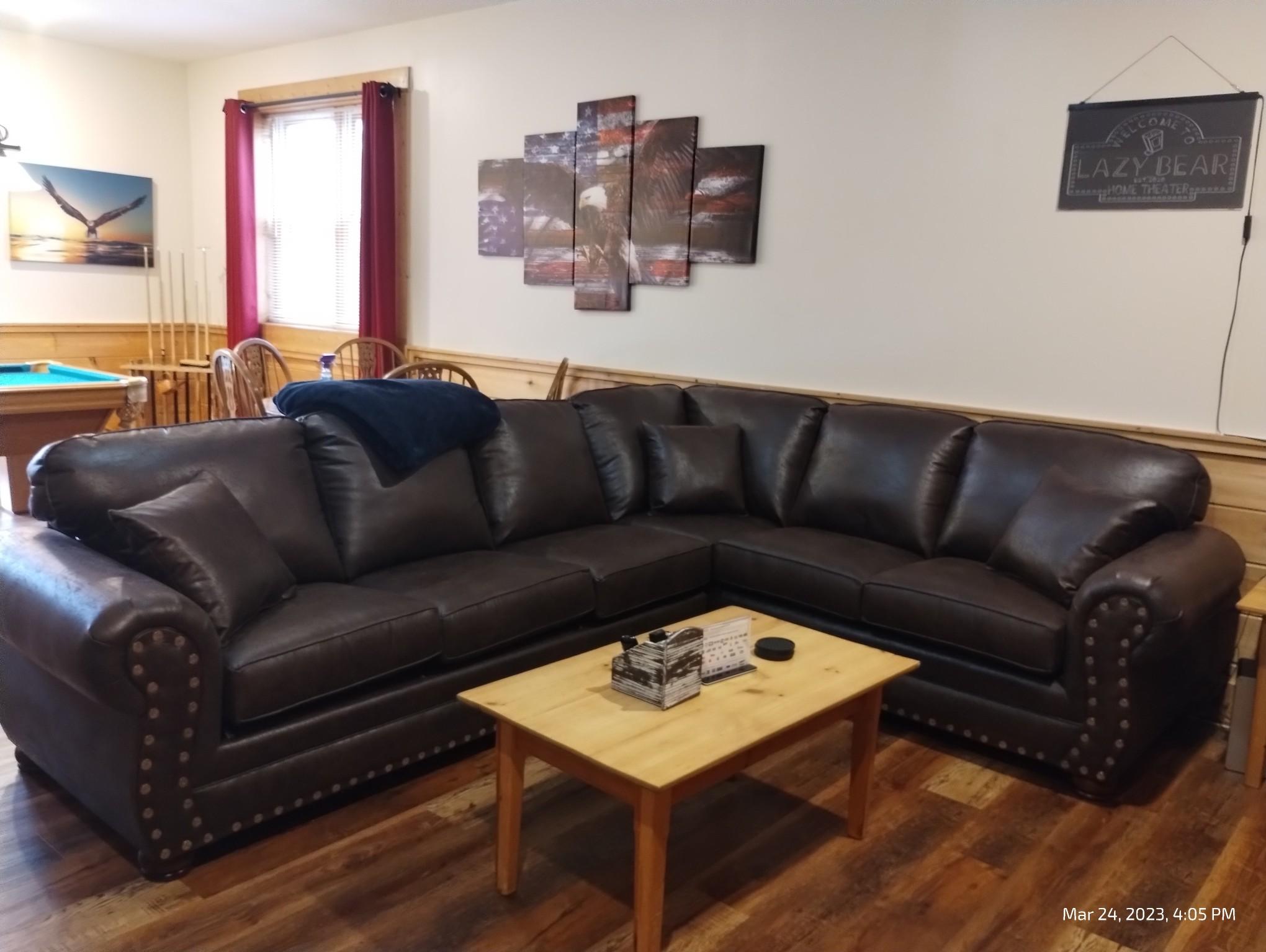 Large sleeper sofa in Game Room