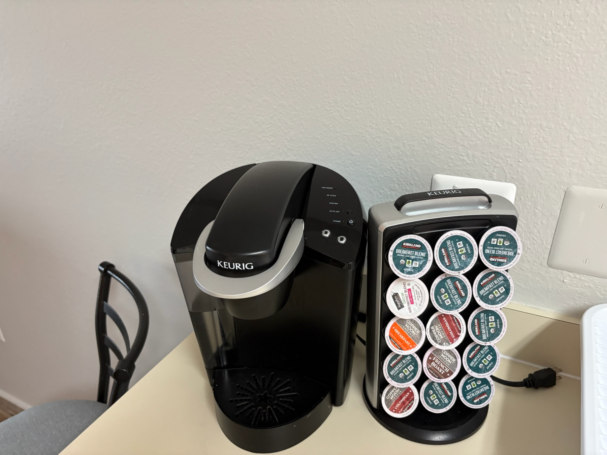 jump start your day with a cup of coffee from the Keurig coffee pot