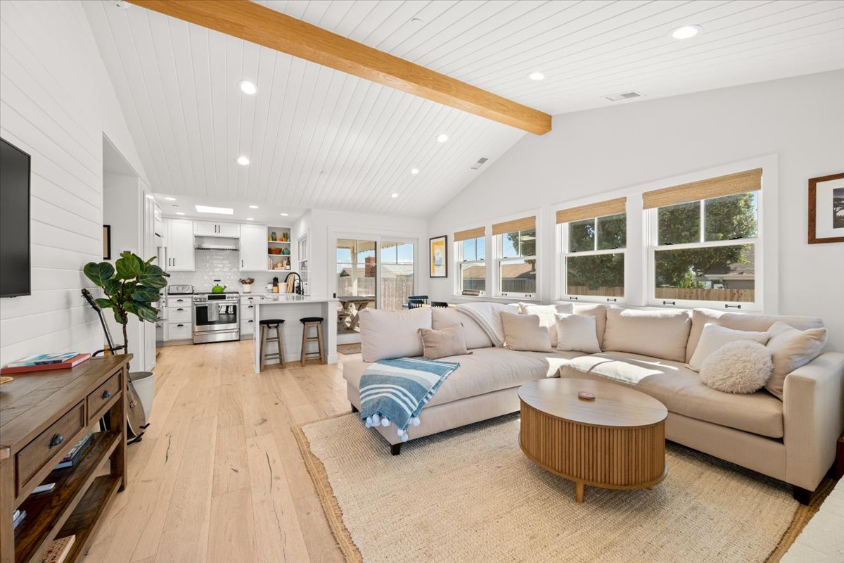 Enter into this luxury open space living, dining and kitchen area. 