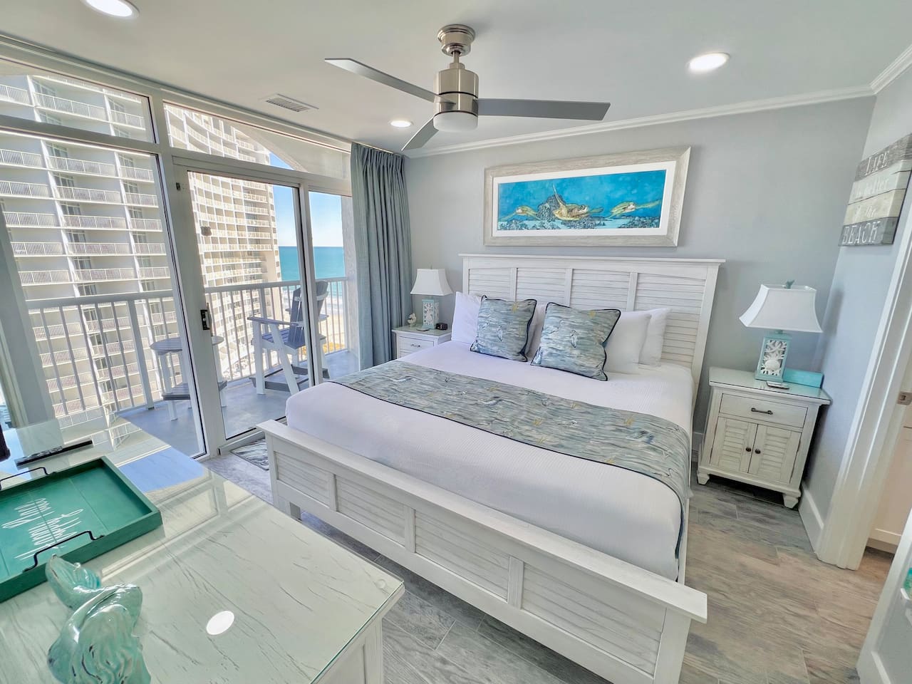 Master Bedroom King size Bed and Balcony Access