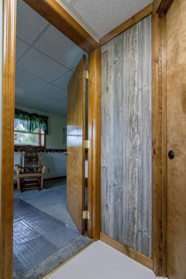Walking into your room. 