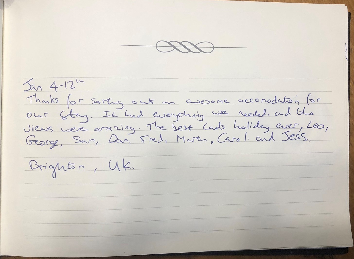 GUEST BOOK ENTRIES
