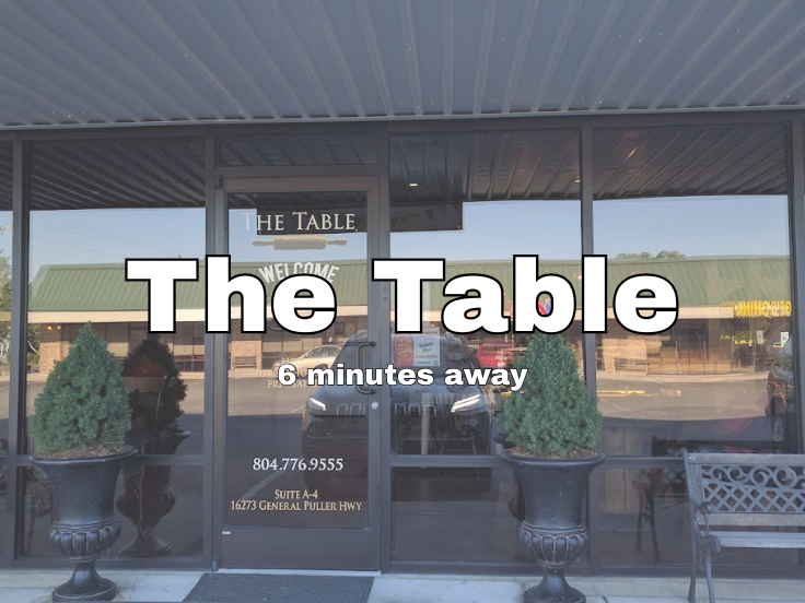 The Table: 6 mins drive from the property!