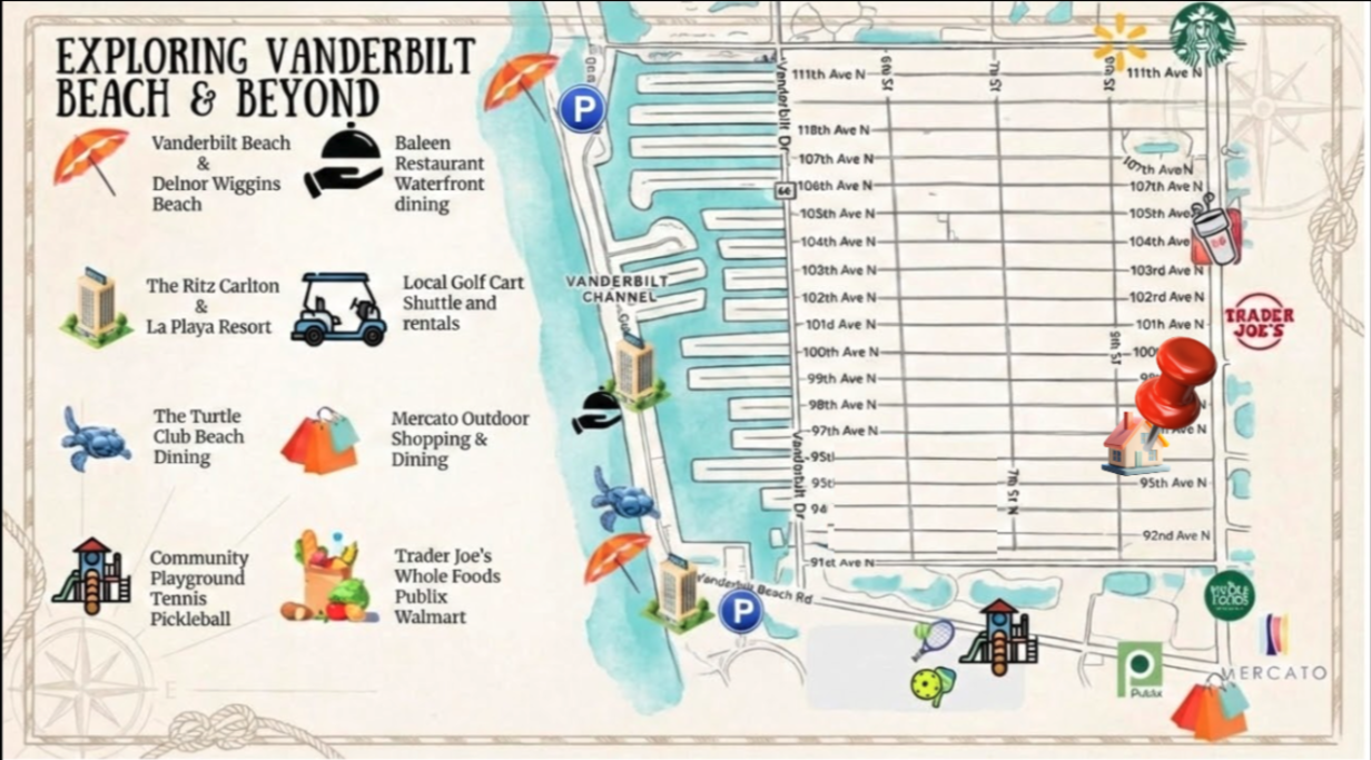 Naples Park neighborhood with access to Vanderbilt Beach & Delnor Wiggins Beach