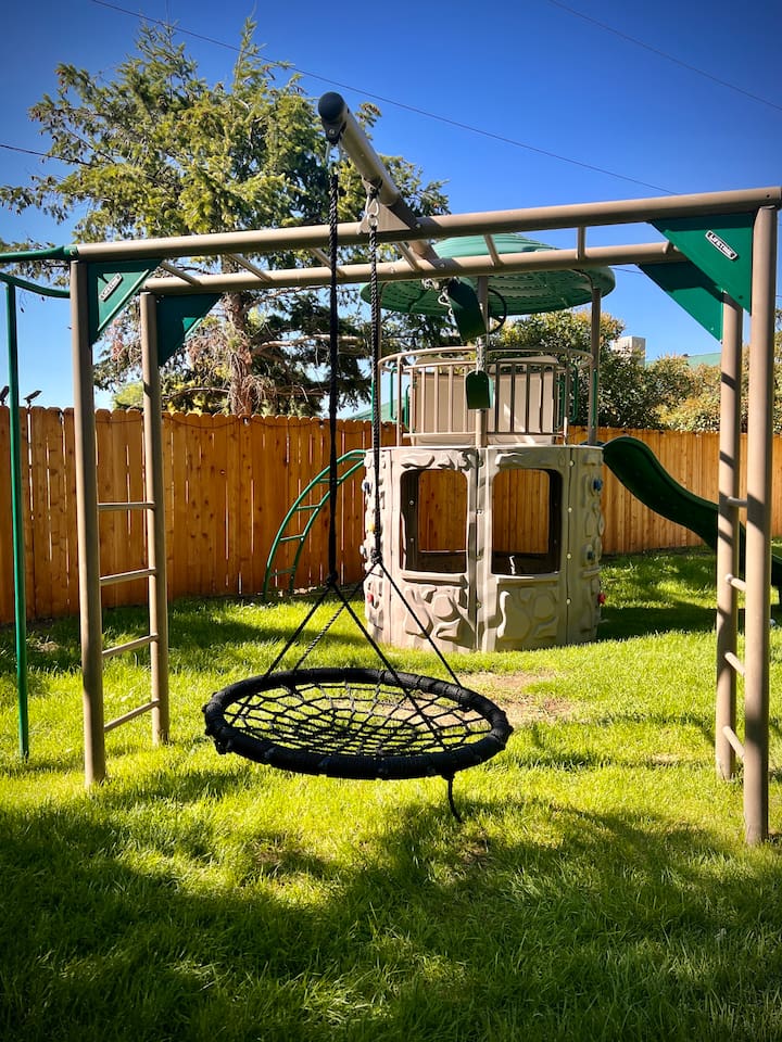 Enjoy watching the children play in the yard as you relax on the front patios.
