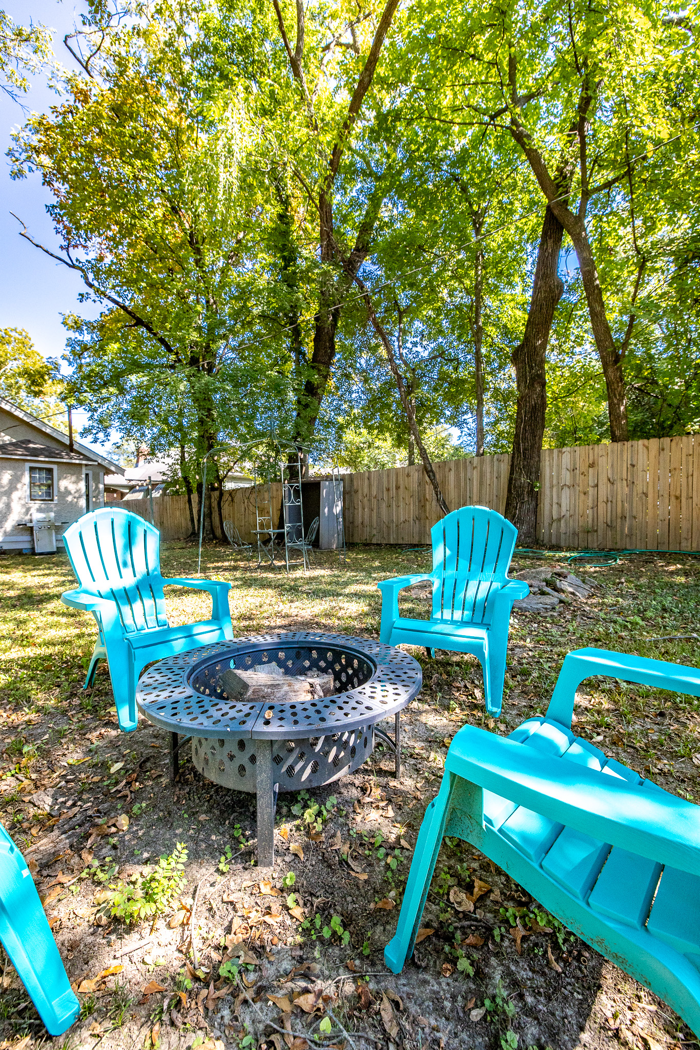 Fire pit with firewood provided