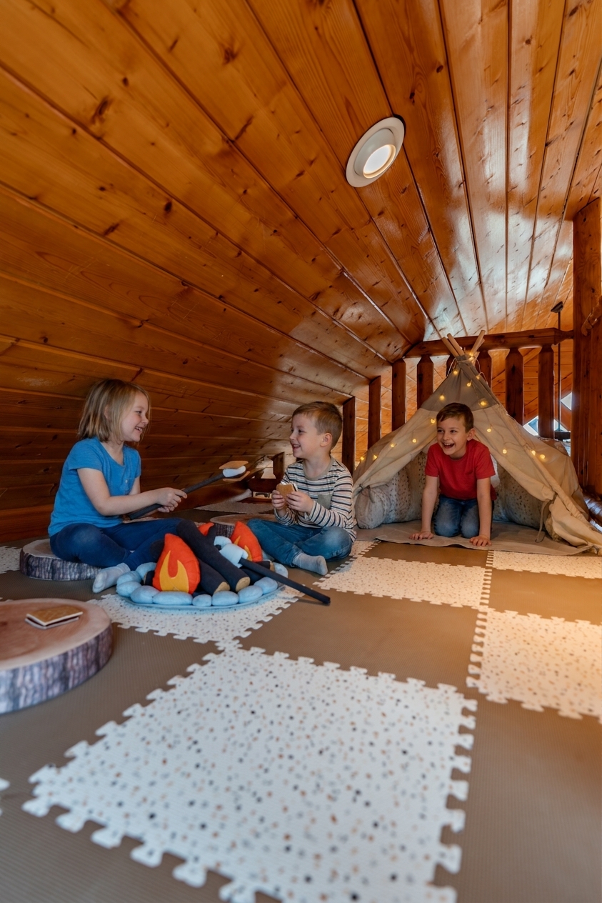 "Can we sleep up here?!" — the treehouse loft they'll never want to leave 🪜🏕️