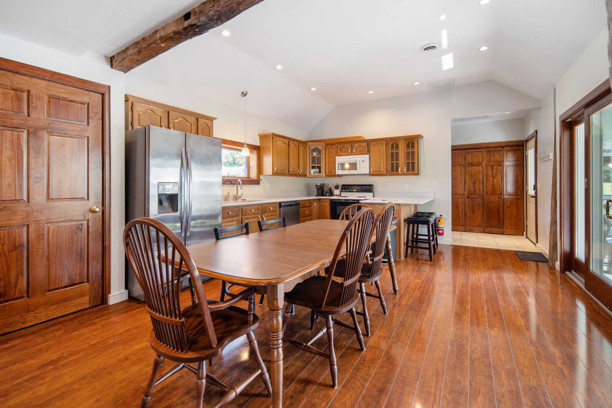 Gather around the dining table for family meals and conversation.