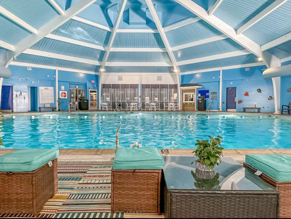 Snow outside, warm water inside! Escape the freezing temps and enjoy the community heated indoor pool
