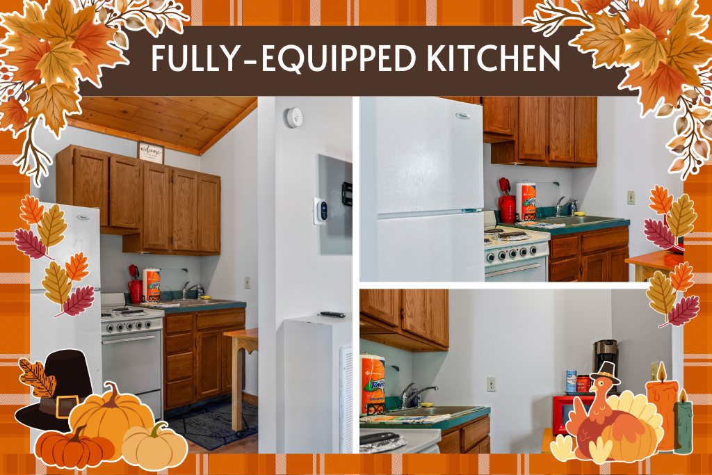 Cook like home in this fully-equipped kitchen—everything you need is here.