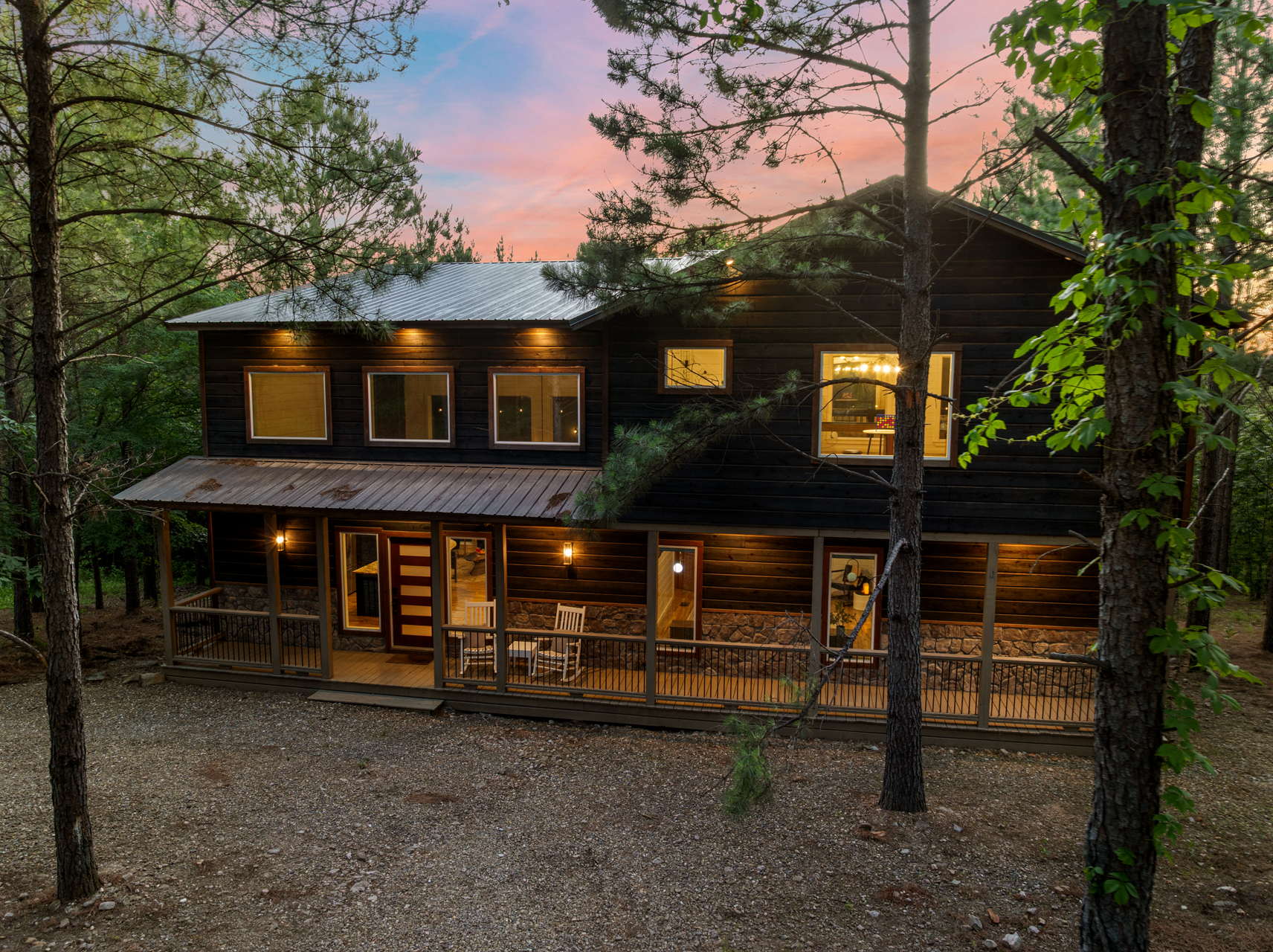 A clean, inviting cabin entrance — a simple and welcoming first impression of your private getaway.