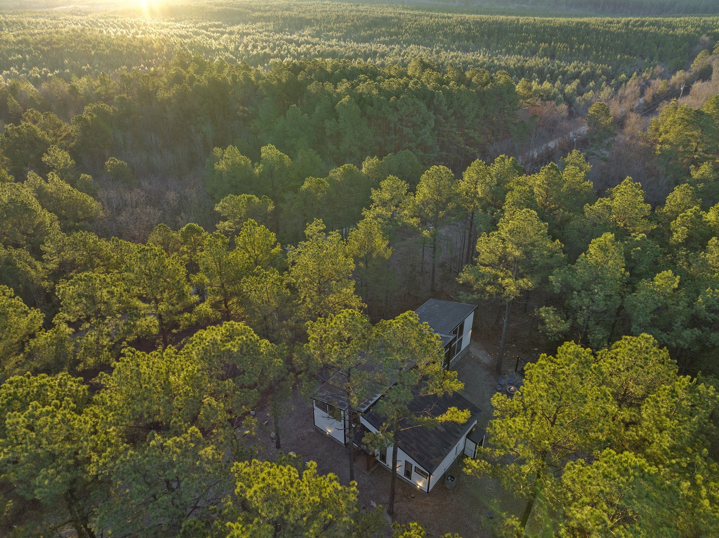 Piece of the Moon offers peaceful seclusion and golden forest views—where nature and comfort meet in perfect harmony.