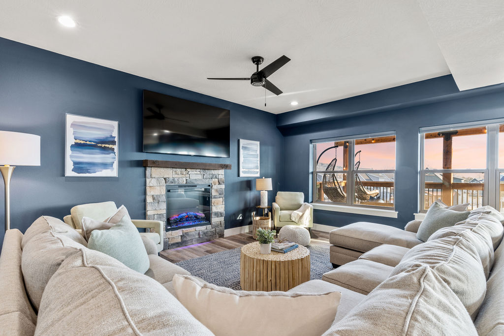 Gather around the living room to watch a movie!