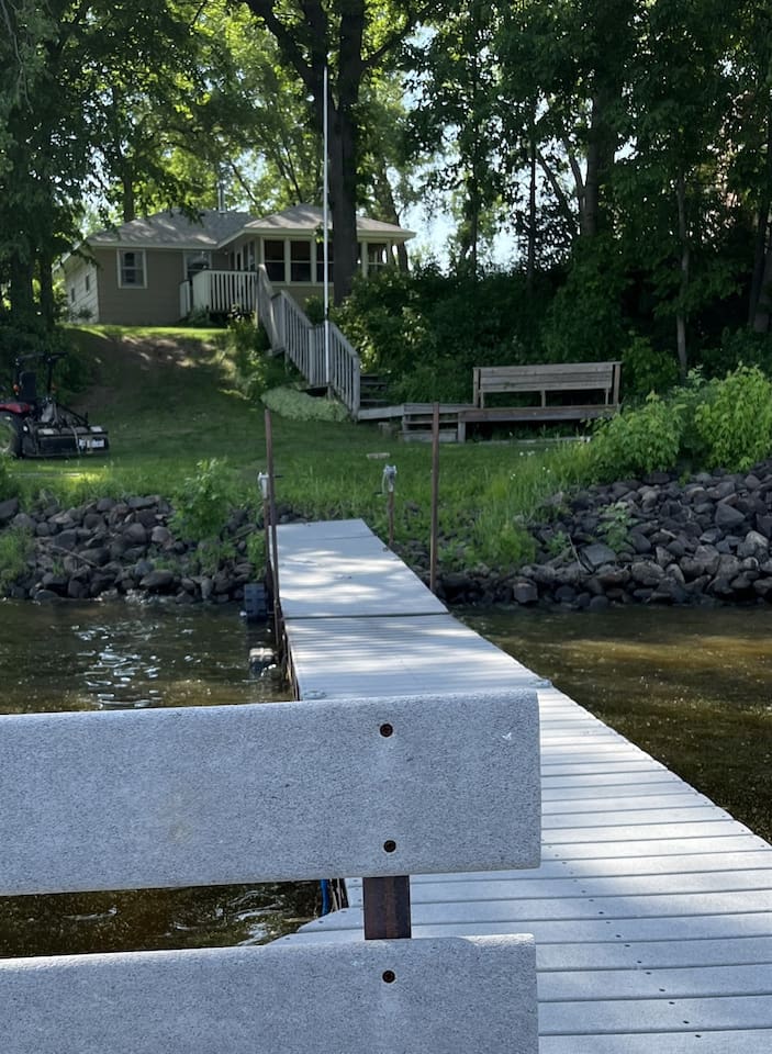 View from the dock before the new paint job.