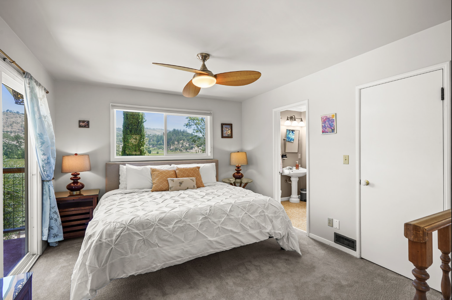 Peaceful bedroom with beautiful valley views