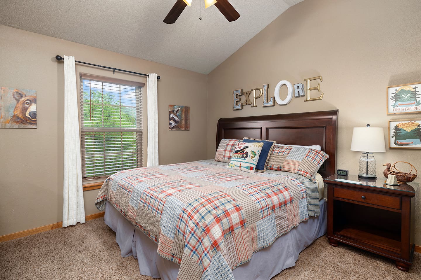 Upper level king bedroom with bathroom right outside door