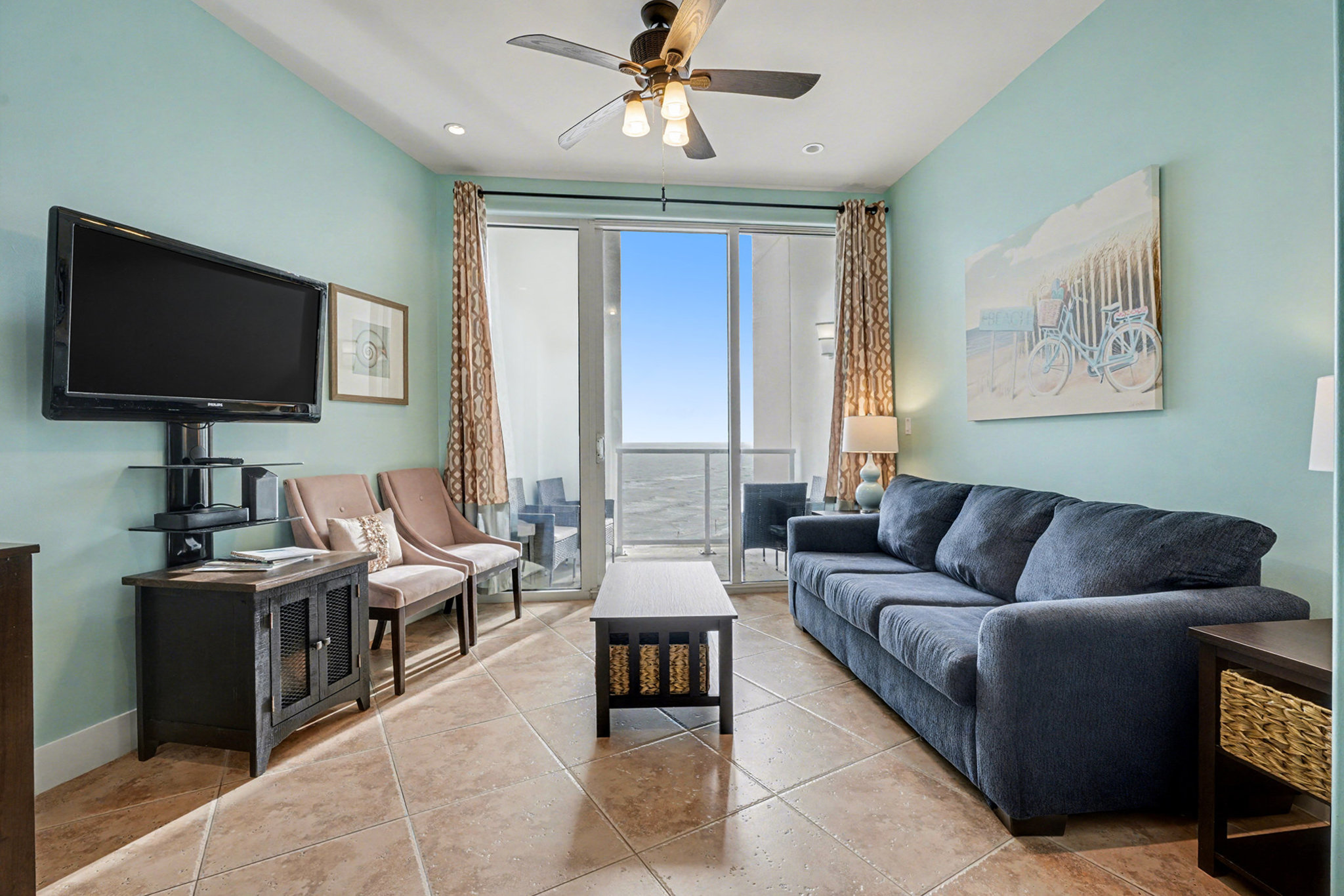 Living room with queen sofa bed