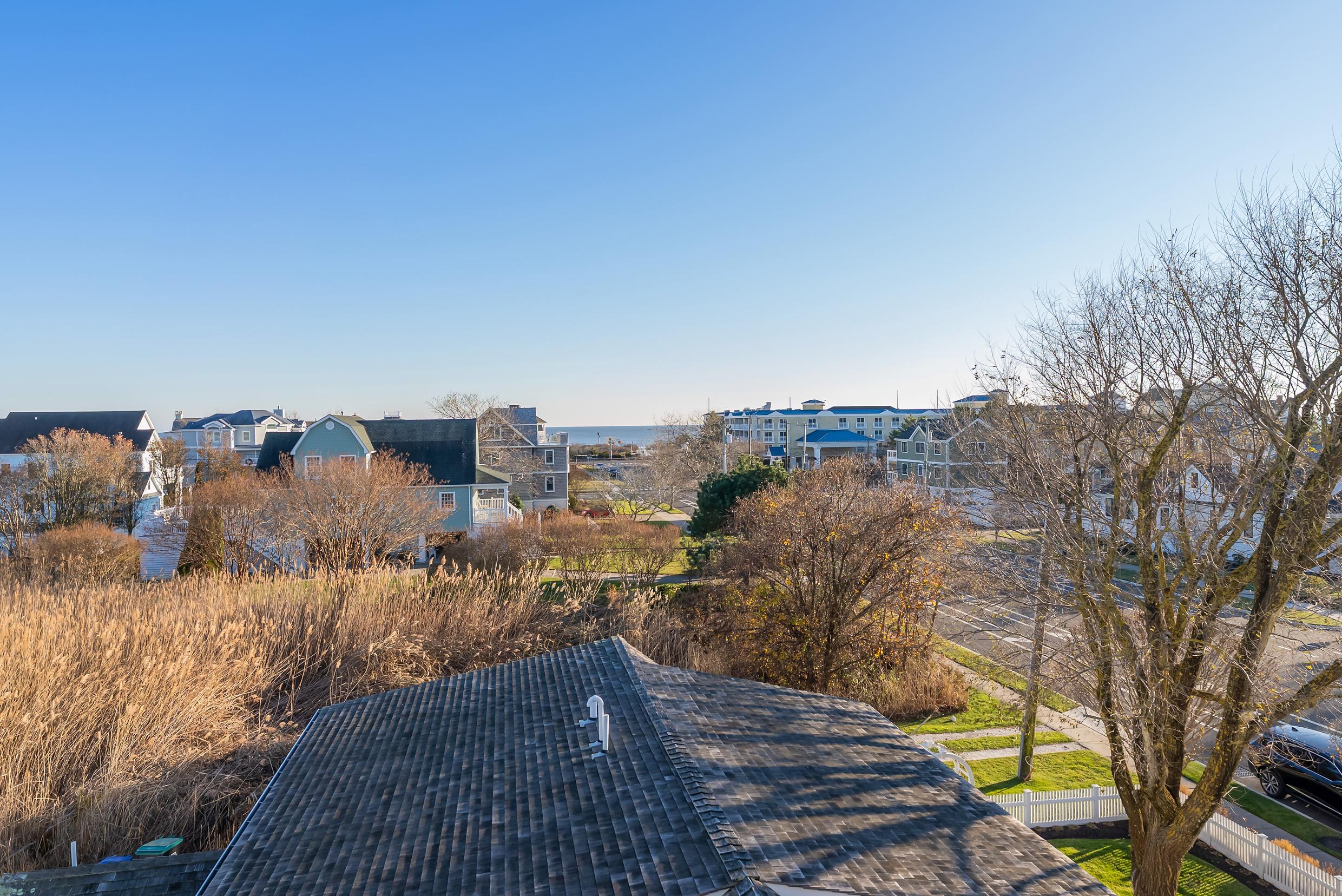 Aerial View Looking Towards Beach and Atlantic Ocean