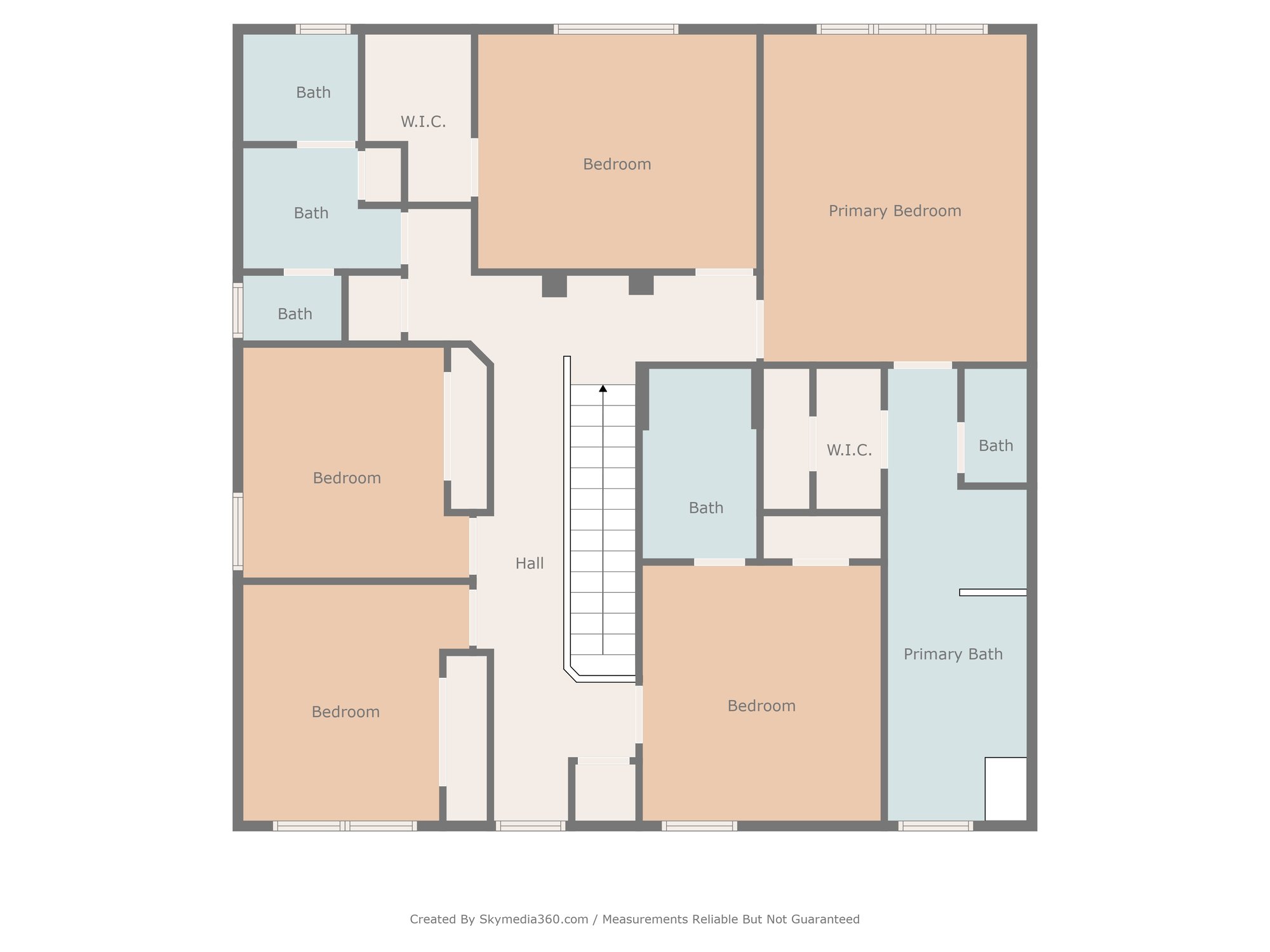 Upstairs 5 bedroom and 3 bathrooms plus desk work space