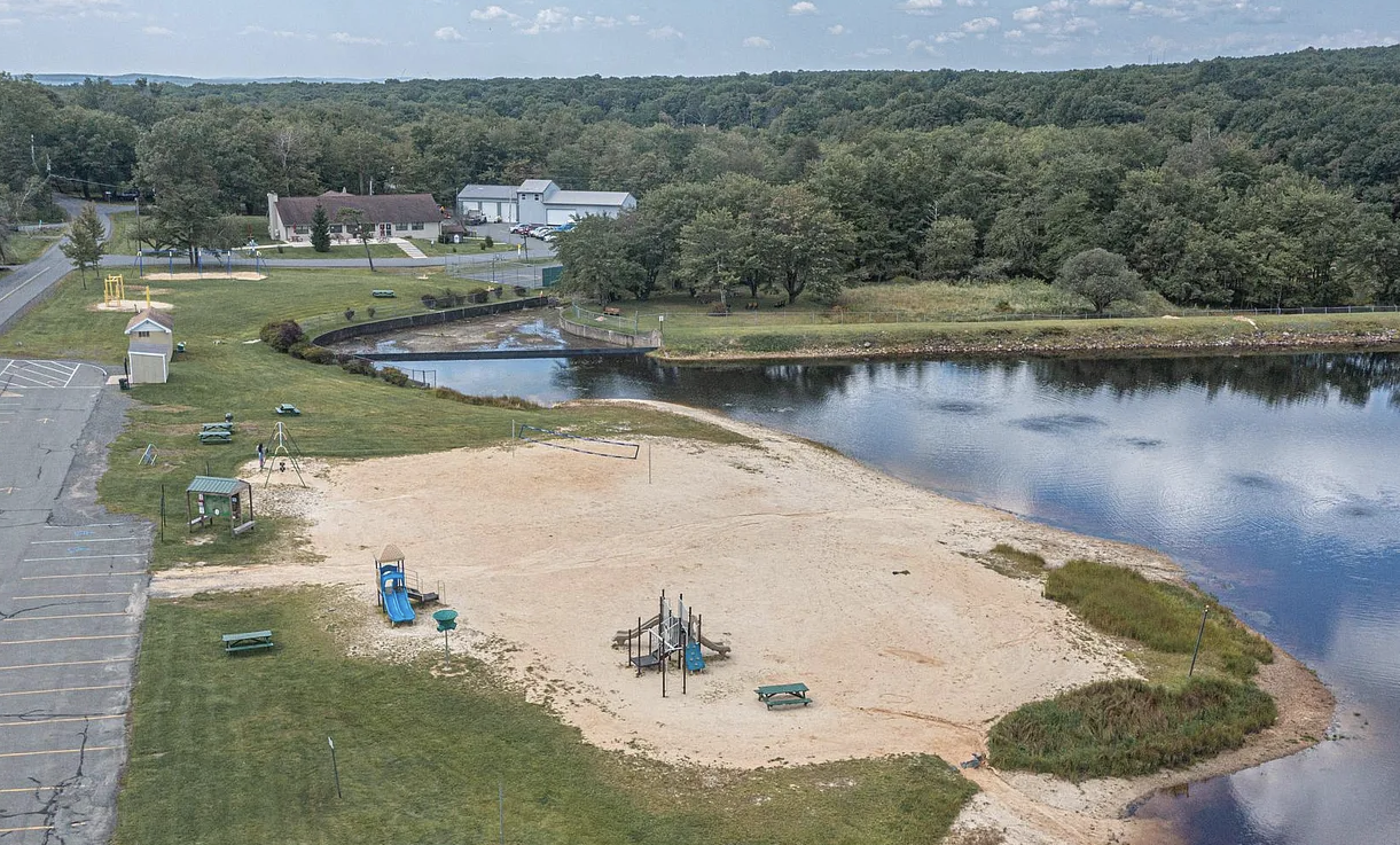 Main lake beach and playground