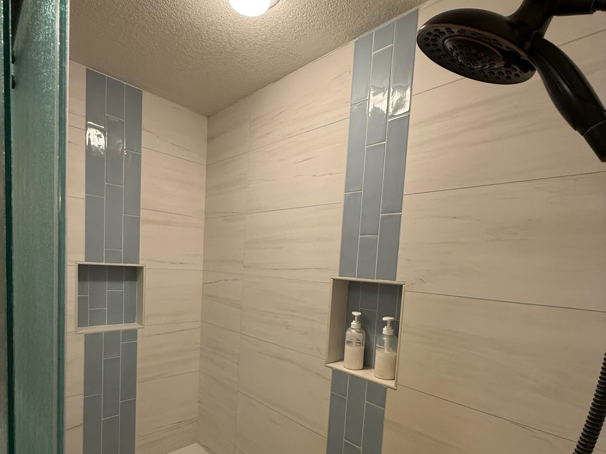 Upstairs master bathroom shower