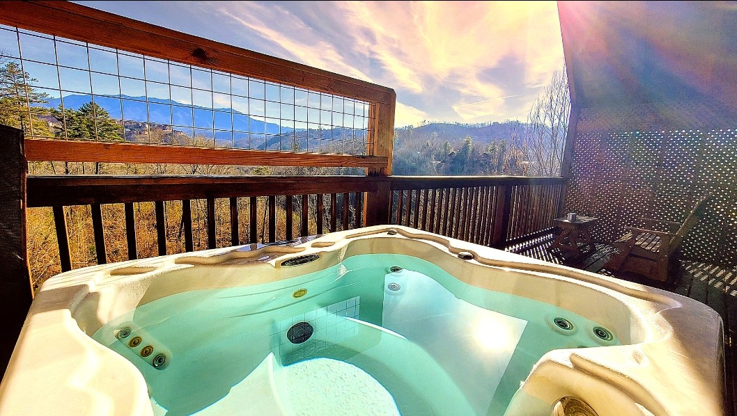 View from the LED hot tub