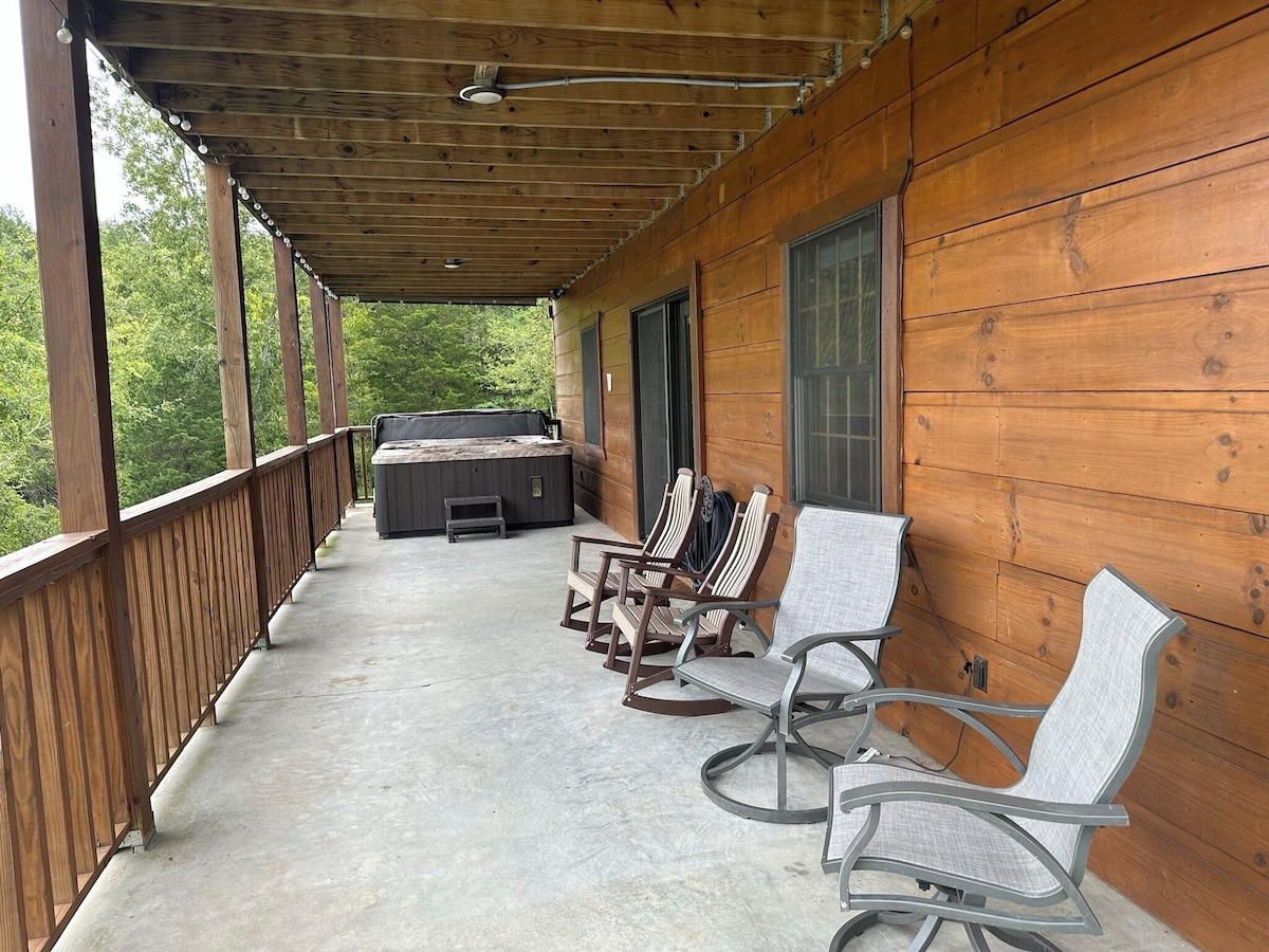 Hot Tub and Rocking Chairs on bottom back porch