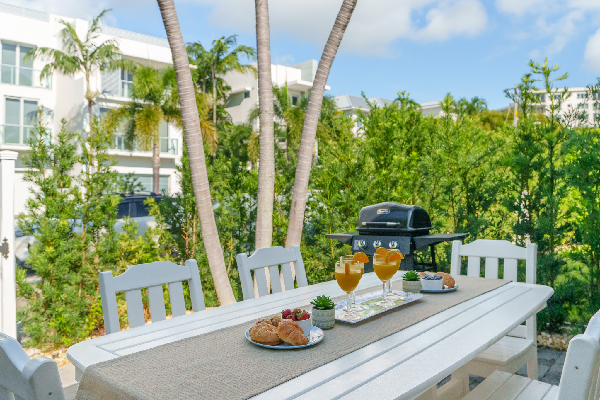 Morning coffee, afternoon cocktail...maybe both, on your private front patio..your choice :)