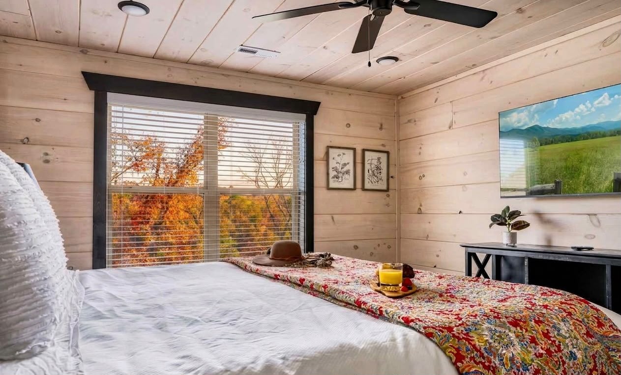 Each bedroom enjoys its own streaming television.