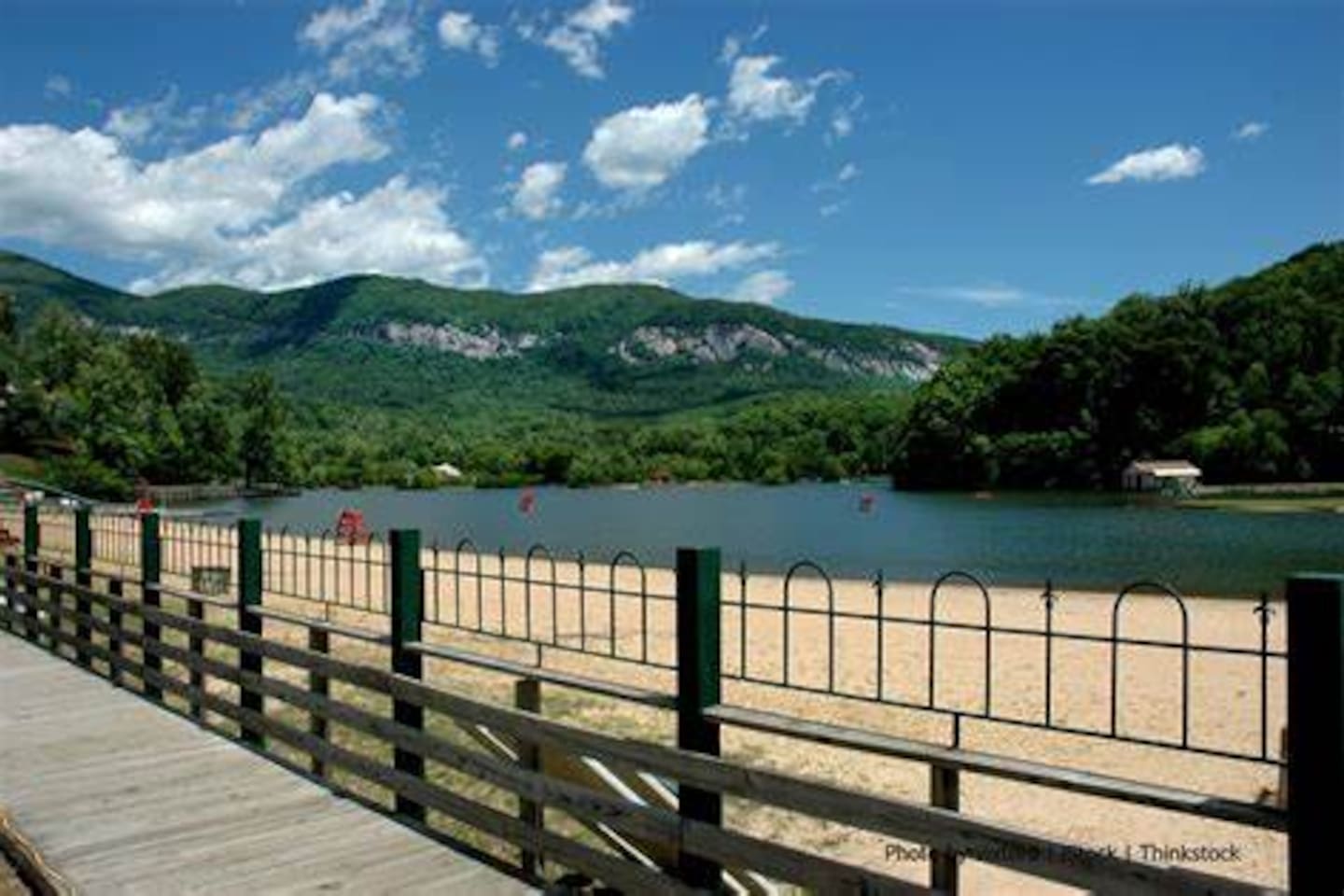 Walking path around Lake Lure.