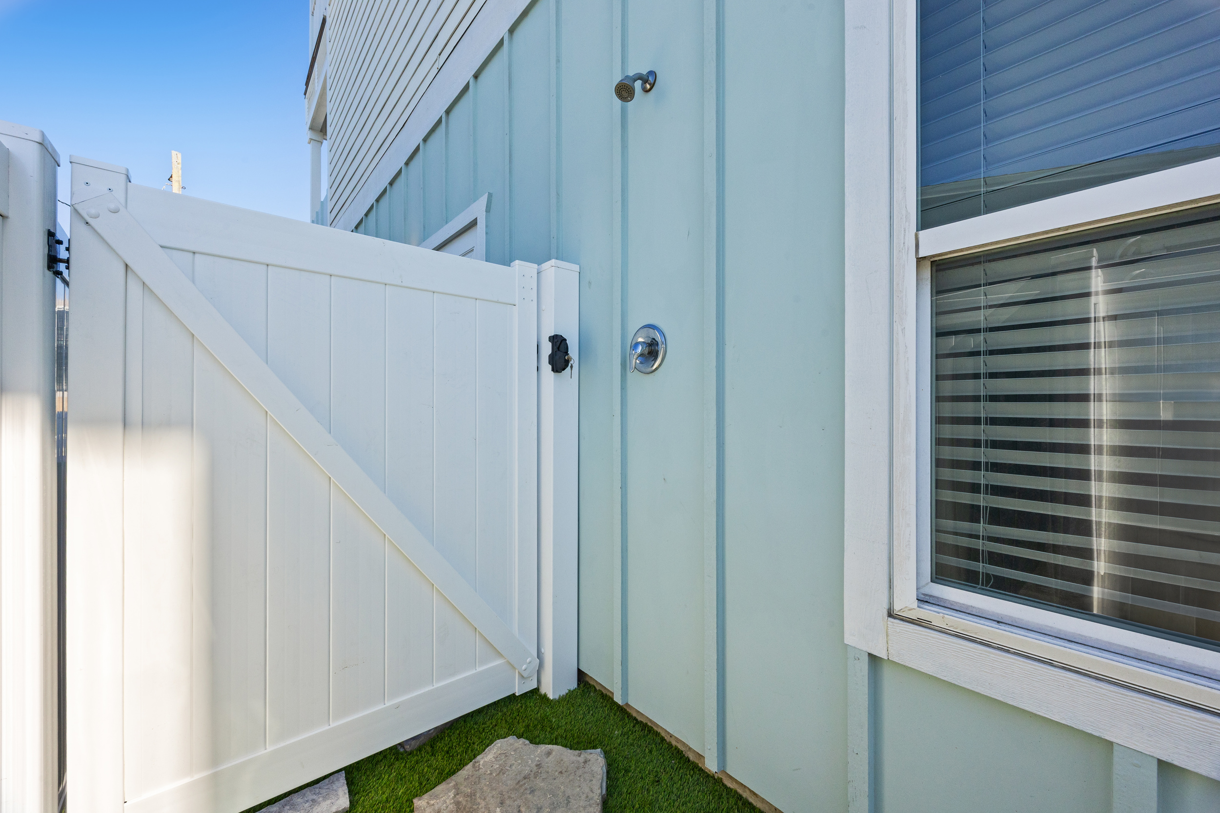 Side gate and outdoor shower access