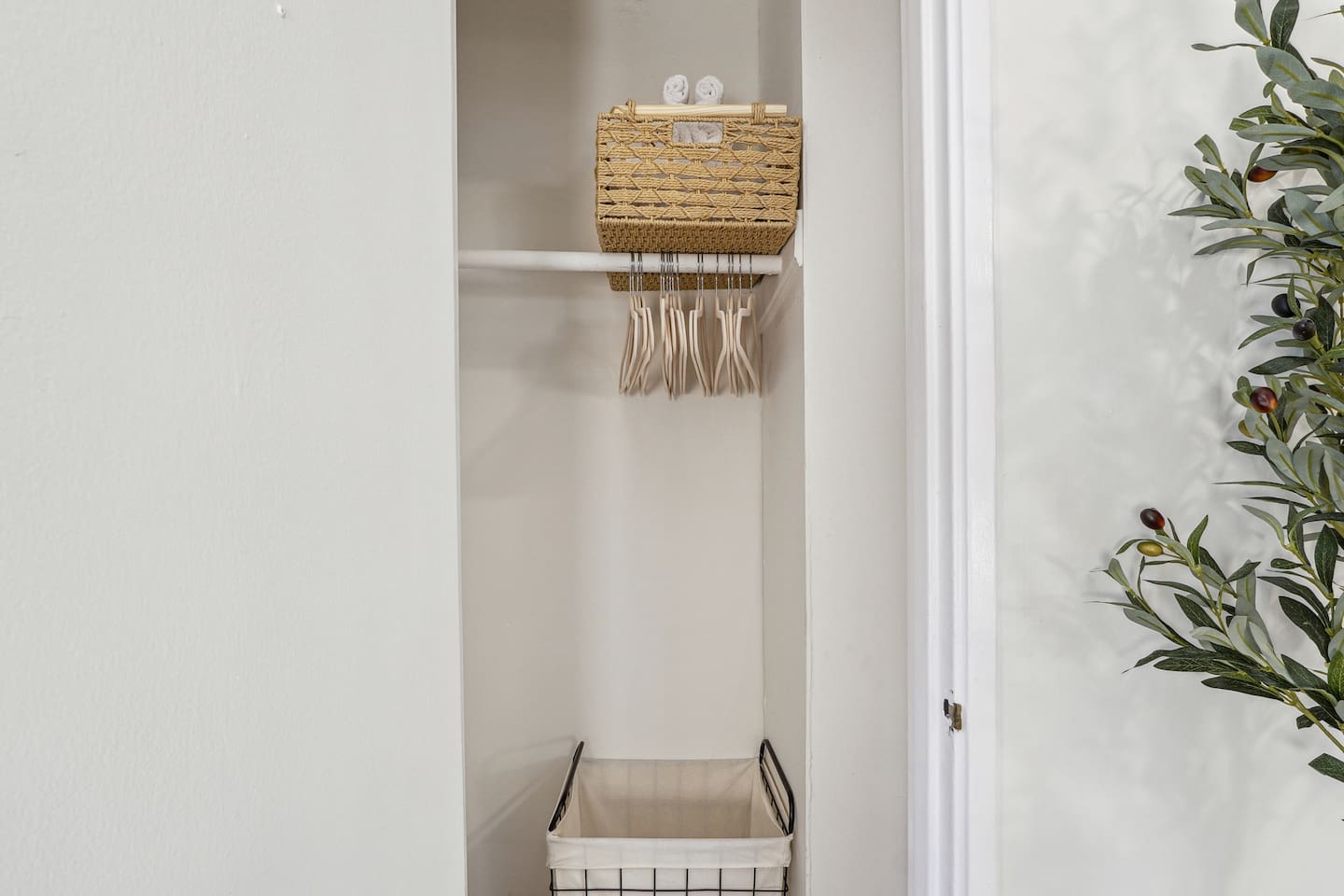 A closet stocked with essentials for guests during their stay — providing everything you need for a comfortable and convenient visit.
