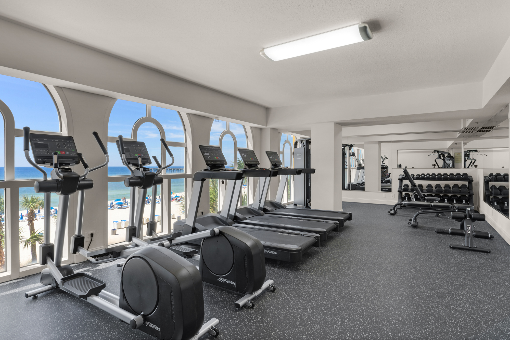 Gym on the 3rd floor with a view