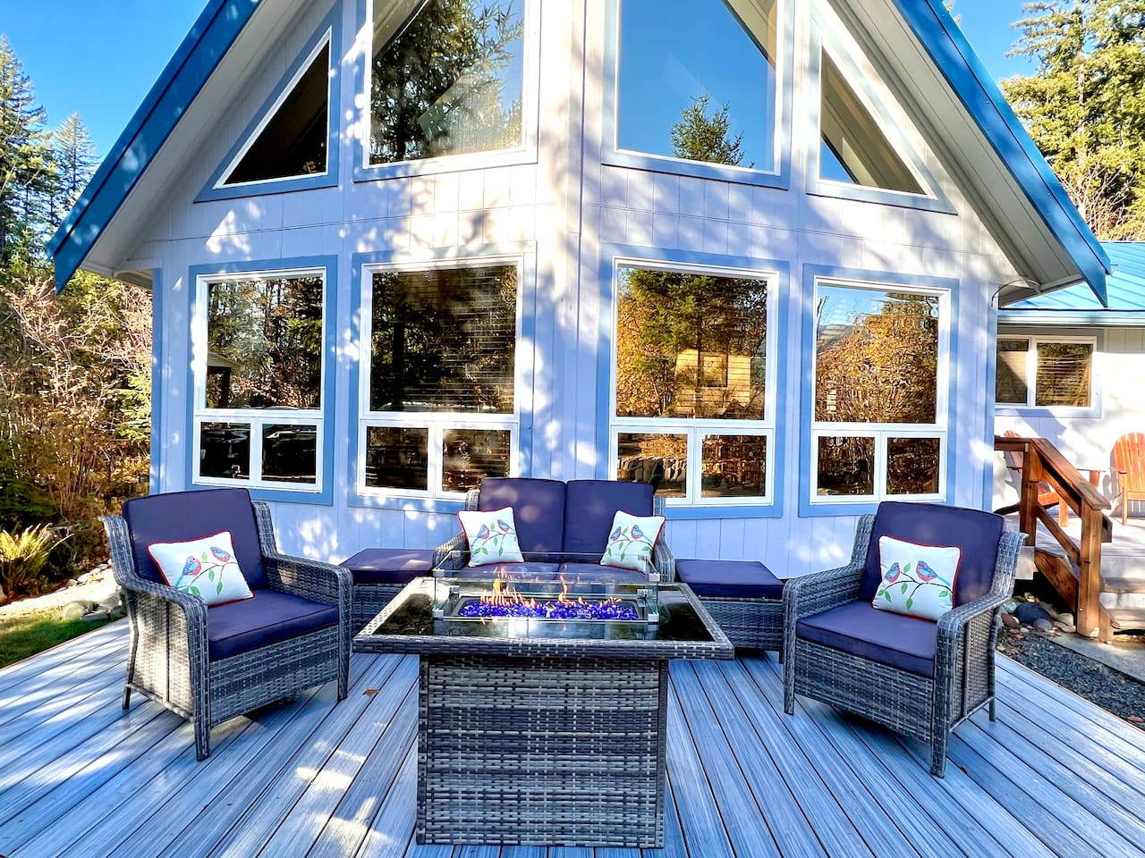 Enjoy the river views from our deck