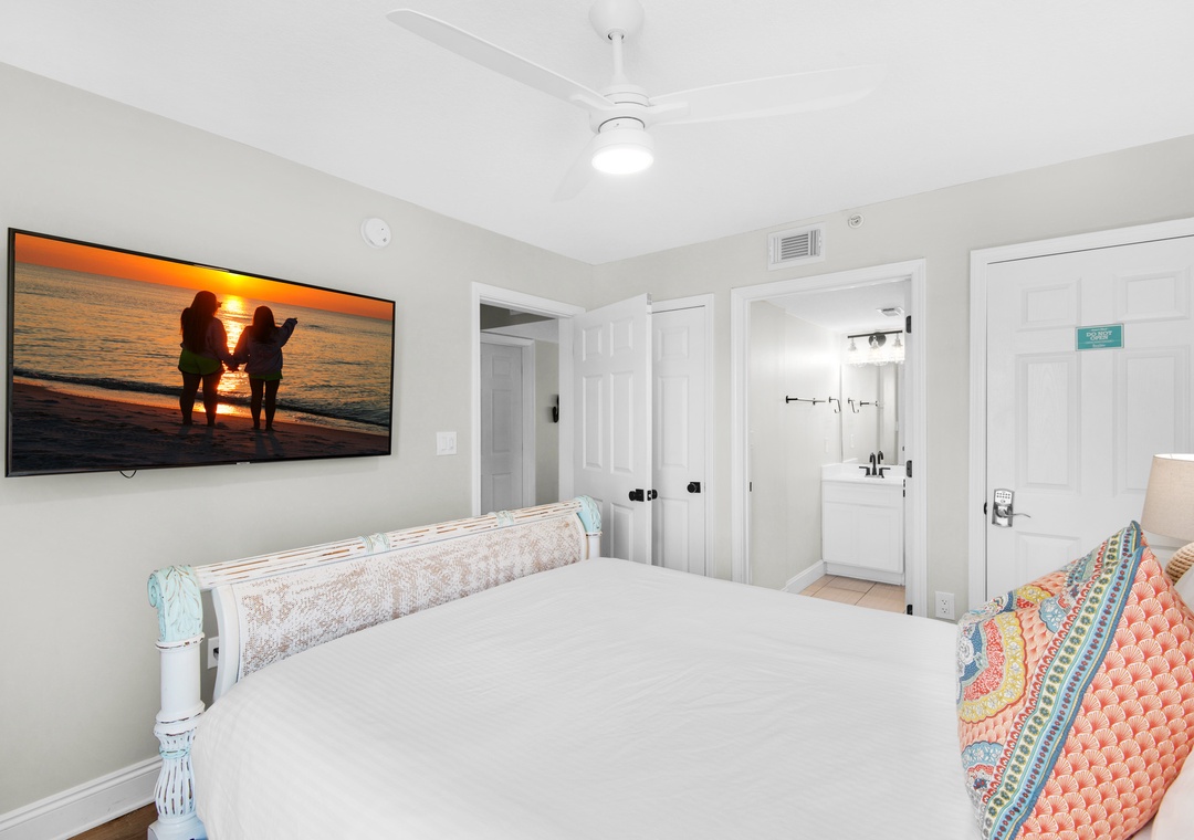 Guest room with smart tv
