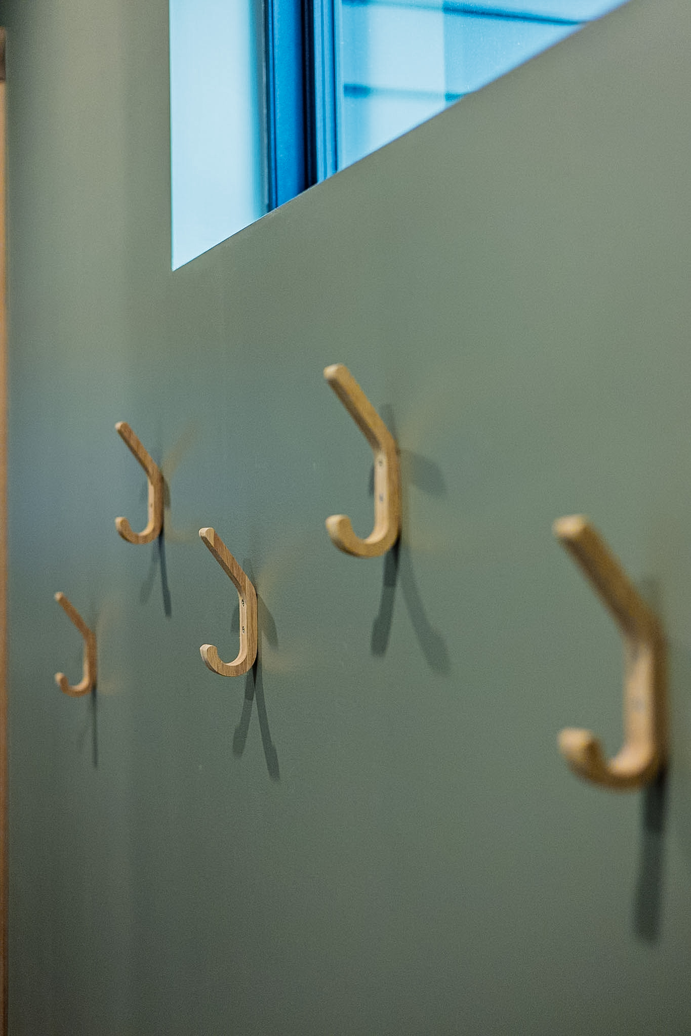 Coat hooks in the entryway
