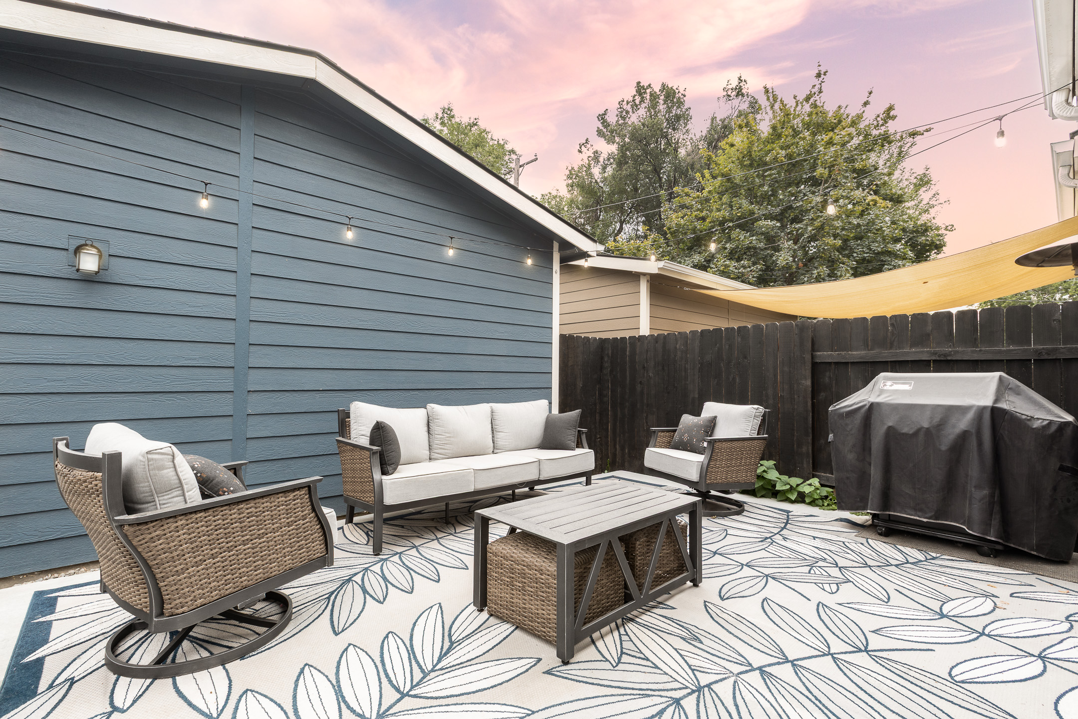 Enjoy the private patio