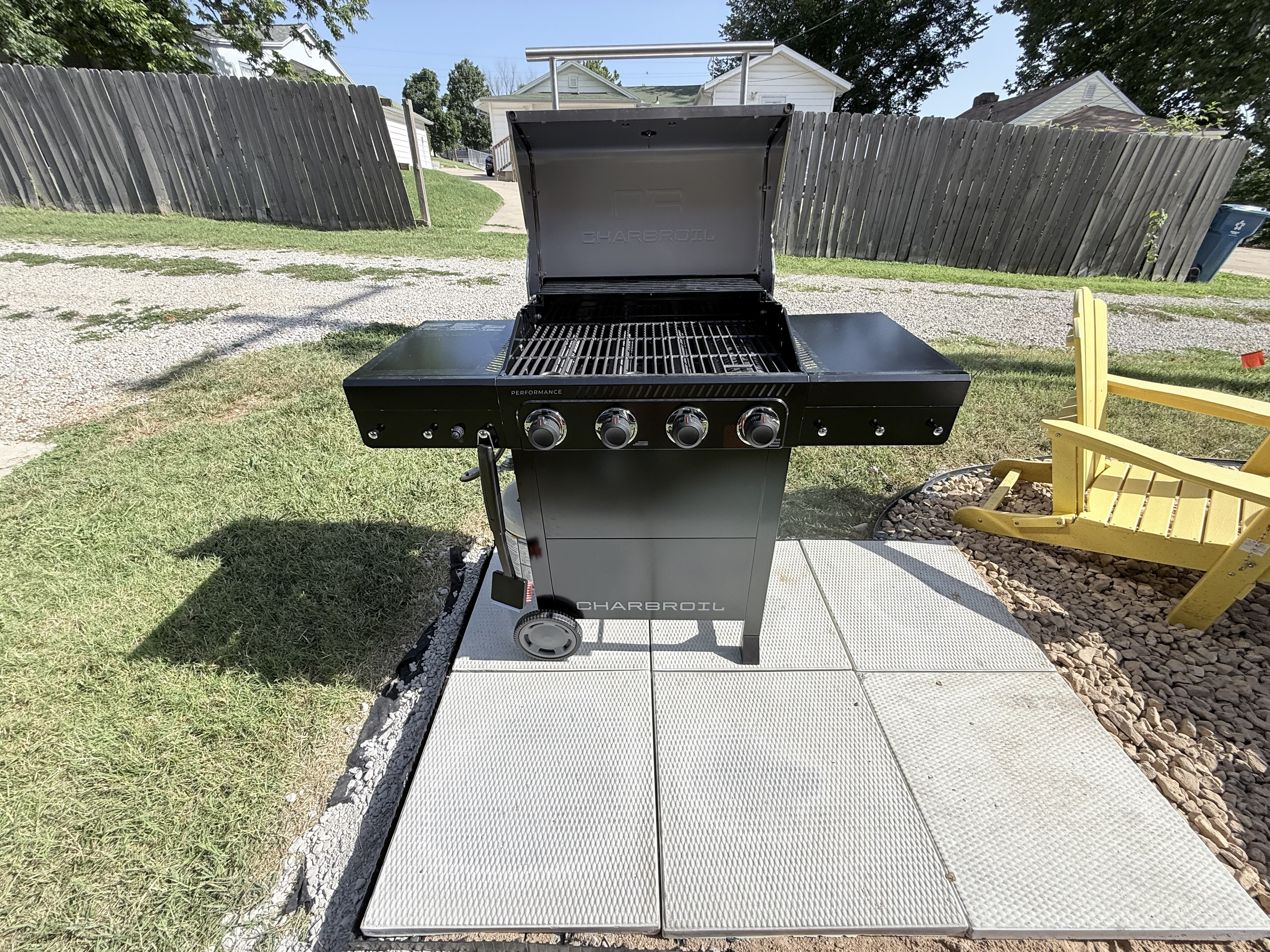 New propane grille for those family gatherings and friends.