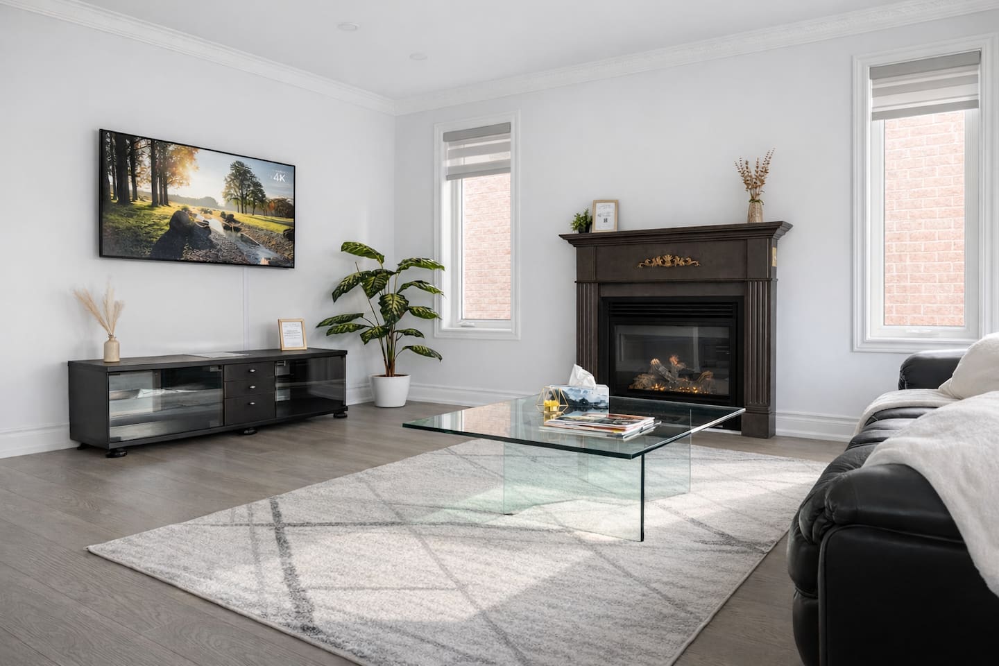 Living room with gas fireplace