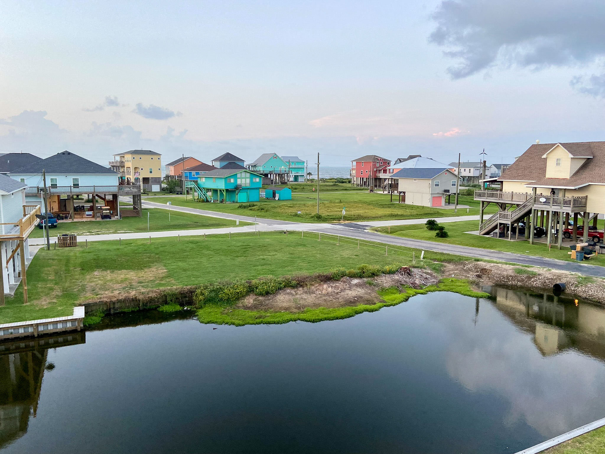 View of the gulf from the deck. Beach access at the end of the street.