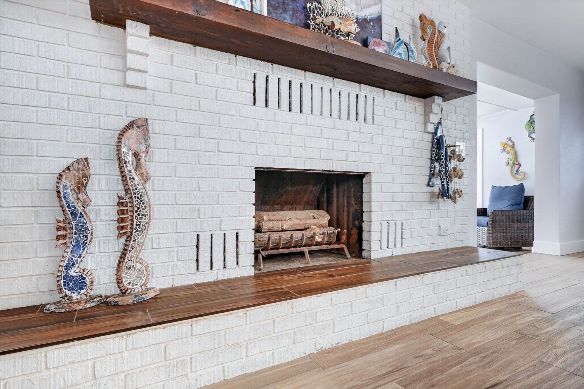 Fireplace close-up