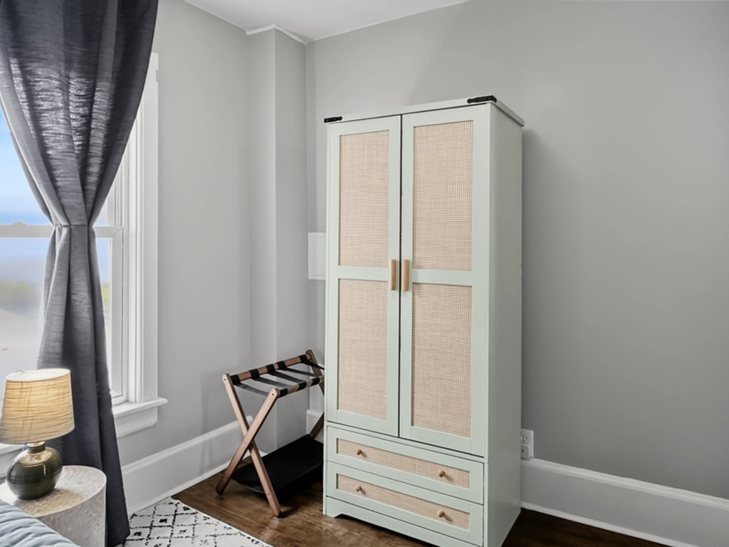 Rattan wardrobe for storing clothes and other belongings